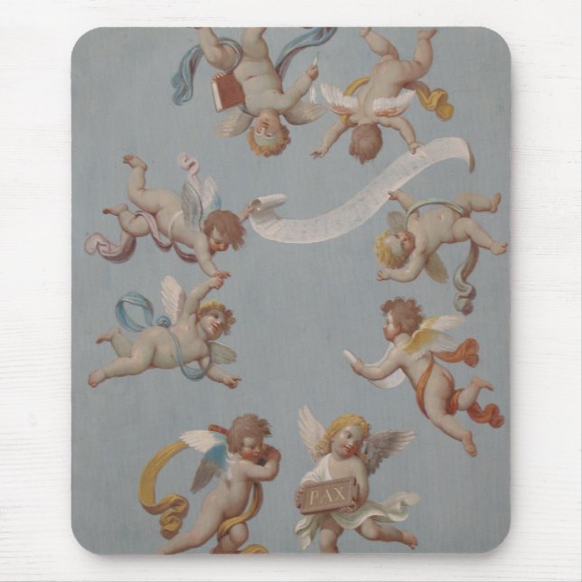 Whimsical Renaissance Cherub Angels Mouse Pad (Front)