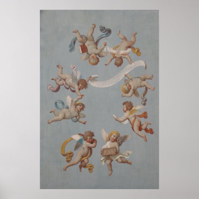 Whimsical Renaissance Cherub Angels Poster (Front)