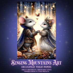 Whimsical Renaissance Mouse Enchanted Forest  Tissue Paper