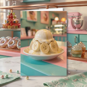 Whimsical Resin Banana Sundae Sister's Birthday Card