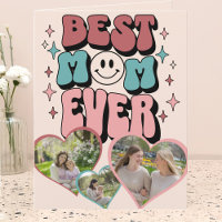 Whimsical Retro Best Mum Heart Shaped Photo