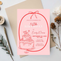 Whimsical Retro Border 16th Birthday Party