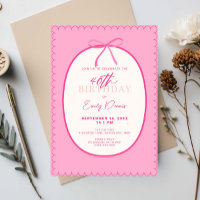 Whimsical Retro Border 40th Birthday Party