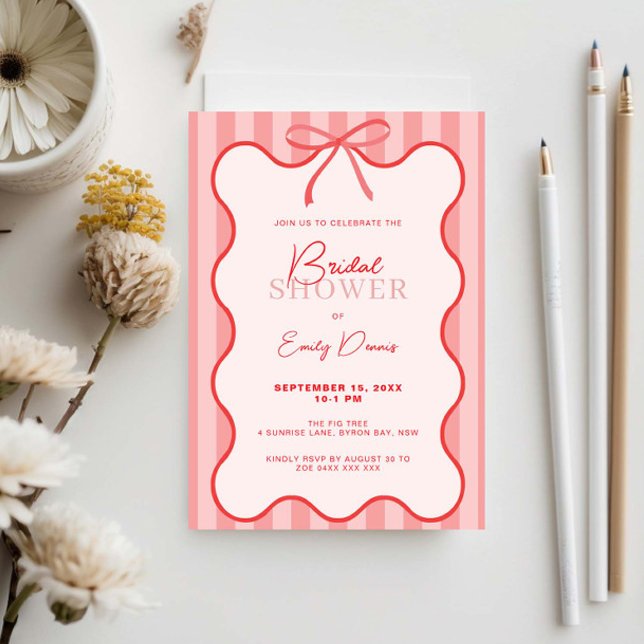 Whimsical Retro Border Bridal Shower Invitation (Creator Uploaded)