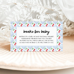 Whimsical Retro Cherries Books for Baby Enclosure Card