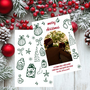 Whimsical Retro Christmas  Arch Photo Holiday Card