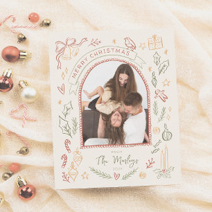 Whimsical Retro Christmas Doodle Photo Budget