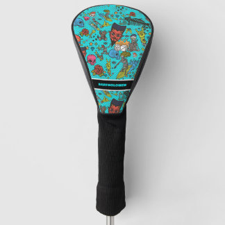 Whimsical Retro Comic Personalized Golf Head Cover