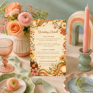 Whimsical Retro Disco Wedding Enclosure Card