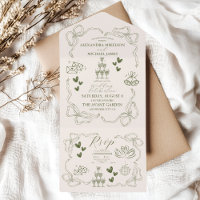 Whimsical Retro Doodle Art Wedding