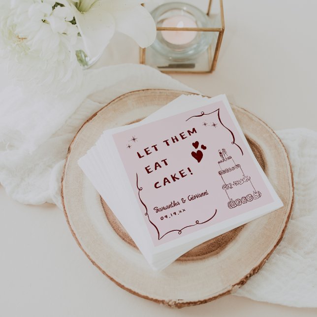 Whimsical Retro Doodle Art | Wedding Napkin (Creator Uploaded)