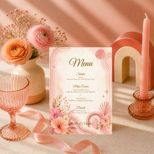 Whimsical Retro Floral Wedding Menu
