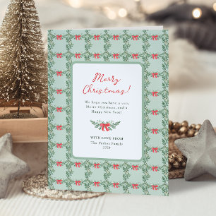 Whimsical Retro   Merry Christmas Holiday Card