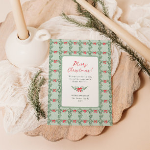 Whimsical Retro Merry Christmas Non-Photo Holiday Card