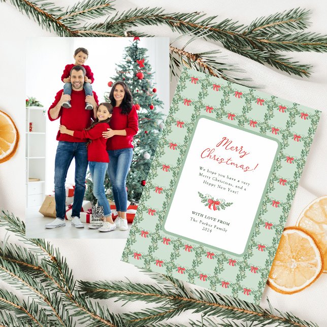 Whimsical Retro | Merry Christmas Photo Back Holiday Card (Creator Uploaded)