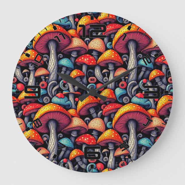 Whimsical Retro Mushroom Clock (Front)