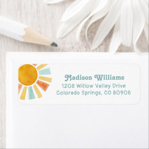 Whimsical Retro Watercolor Sunburst