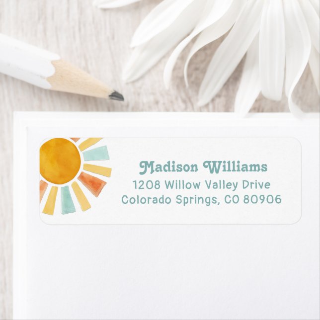 Whimsical Retro Watercolor Sunburst  (Insitu)