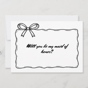 Whimsical Ribbon Bow Maid of Honour Proposal Invitation