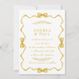 Whimsical Ribbon Sweet Wedding Save The Date
