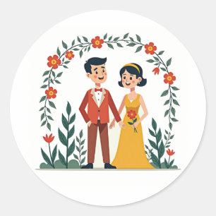 Whimsical Romantic Couples Sticker