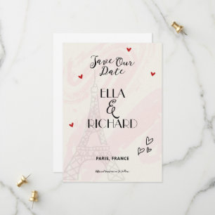 Whimsical Romantic Paris Save the Date Invitation