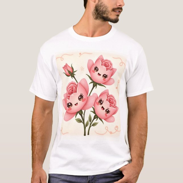 Whimsical Rose Buddies T-Shirt (Front)