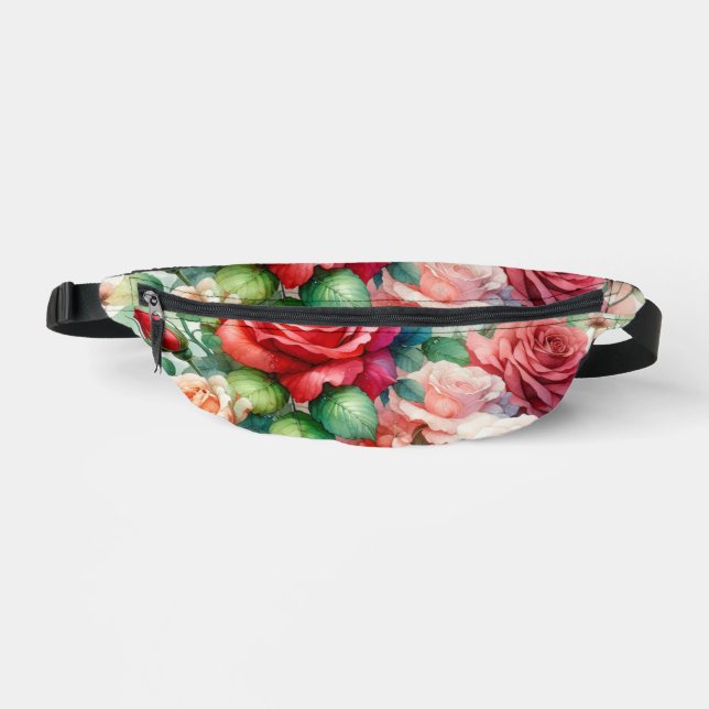 Whimsical Rose Pattern Bum Bags (Front)