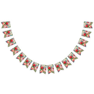 Whimsical Rose Pattern Bunting