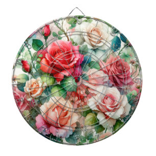 Whimsical Rose Pattern Dartboard