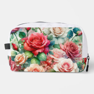 Whimsical Rose Pattern Dopp Kit