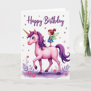 Whimsical Rose Steed Birthday Card