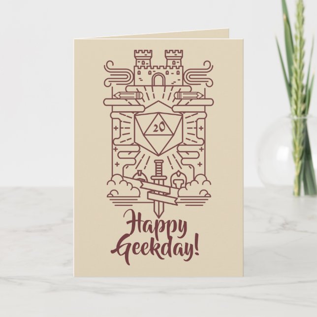 Whimsical RPG Geeky Birthday Card (Front)