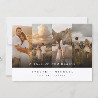 Whimsical Rustic Collage Photo Wedding Invitation