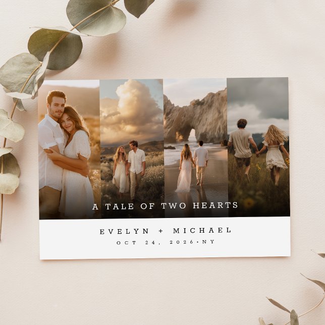 Whimsical Rustic Collage Photo Wedding Invitation (Creator Uploaded)
