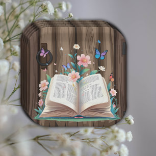 Whimsical Rustic Storybook Baby Shower Paper Plate