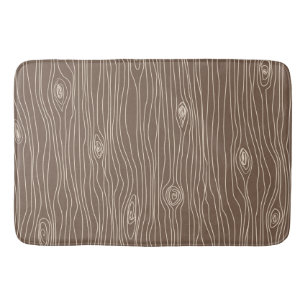 Whimsical Rustic Wood Grain Woodland Forest Bath Mat