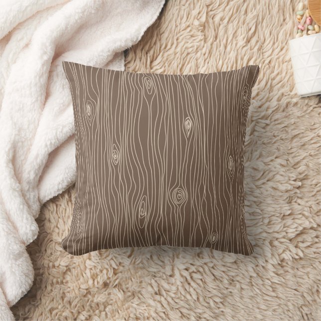 Whimsical Rustic Wood Grain Woodland Forest Cushion (Blanket)