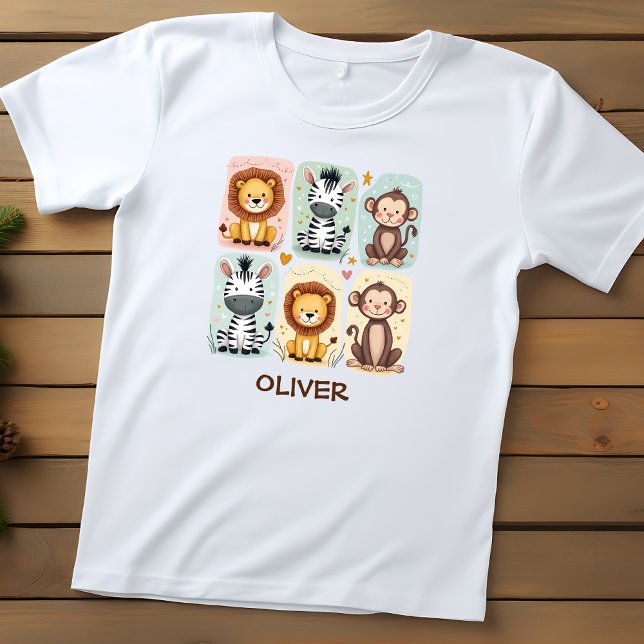 Whimsical Safari Animal Doodles Toddler T-Shirt (Creator Uploaded)