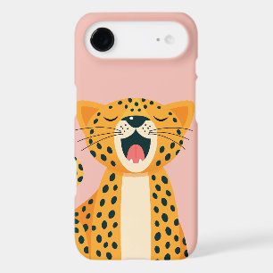 Whimsical Safari Animal Yawning Cheetah Cartoon
