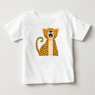 Whimsical Safari Animal Yawning Cheetah Cartoon Baby T-Shirt