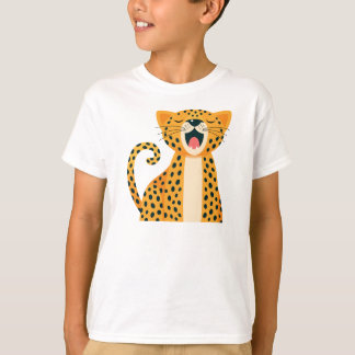 Whimsical Safari Animal Yawning Cheetah Cartoon T-Shirt