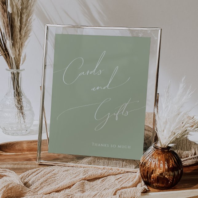 Whimsical Sage Green Baby Shower Cards and Gifts Poster (Creator Uploaded)