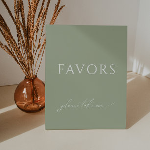 Whimsical Sage Green Baby Shower Favours Pedestal Sign