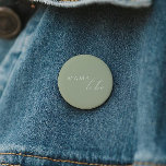 Whimsical Sage Green Baby Shower Mama To Be<br><div class="desc">Introducing our whimsical sage green baby shower mama-to-be button, perfect for your simple modern boho celebration any season of the year! This button has a boho-chic, gender-neutral vibe with elegant calligraphy and a delicate minimalist design, making it ideal for both girls and boys. Plus, it's editable, so you can add...</div>