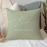 Whimsical Sage Green With Baby Name
