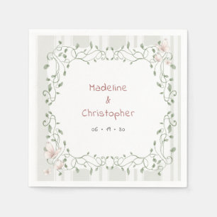 Whimsical Sage Greenery Garden Wedding Napkin
