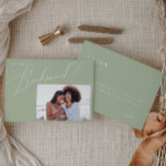 Whimsical Sage | Photo Bridesmaid Proposal Card<br><div class="desc">Introducing our stunning whimsical sage | photo bridesmaid proposal card perfect for your simple modern boho spring celebration. Our elegant design includes a vibrant bright, pastel colour palette with a vintage chic calligraphy script. Whether you prefer a minimalist or classic style, our unique editable product offers luxury and elegance, perfect...</div>