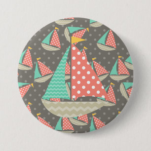 Whimsical Sailboats 7.5 Cm Round Badge