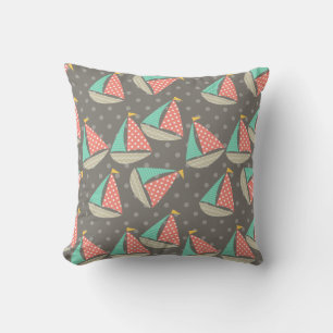 Whimsical Sailboats Cushion